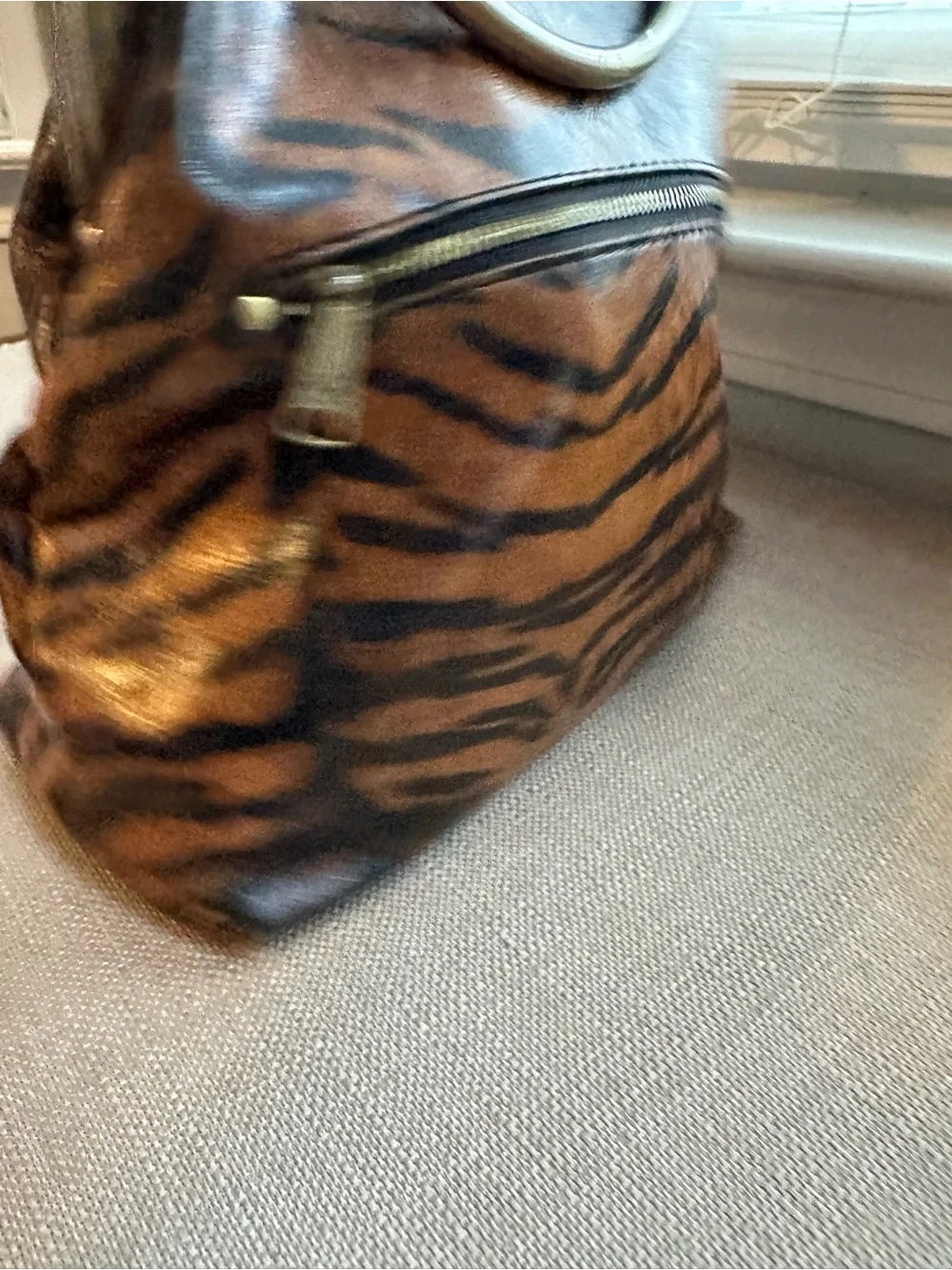 Patricia Nash Novella Frame Bag Tiger Print Leather